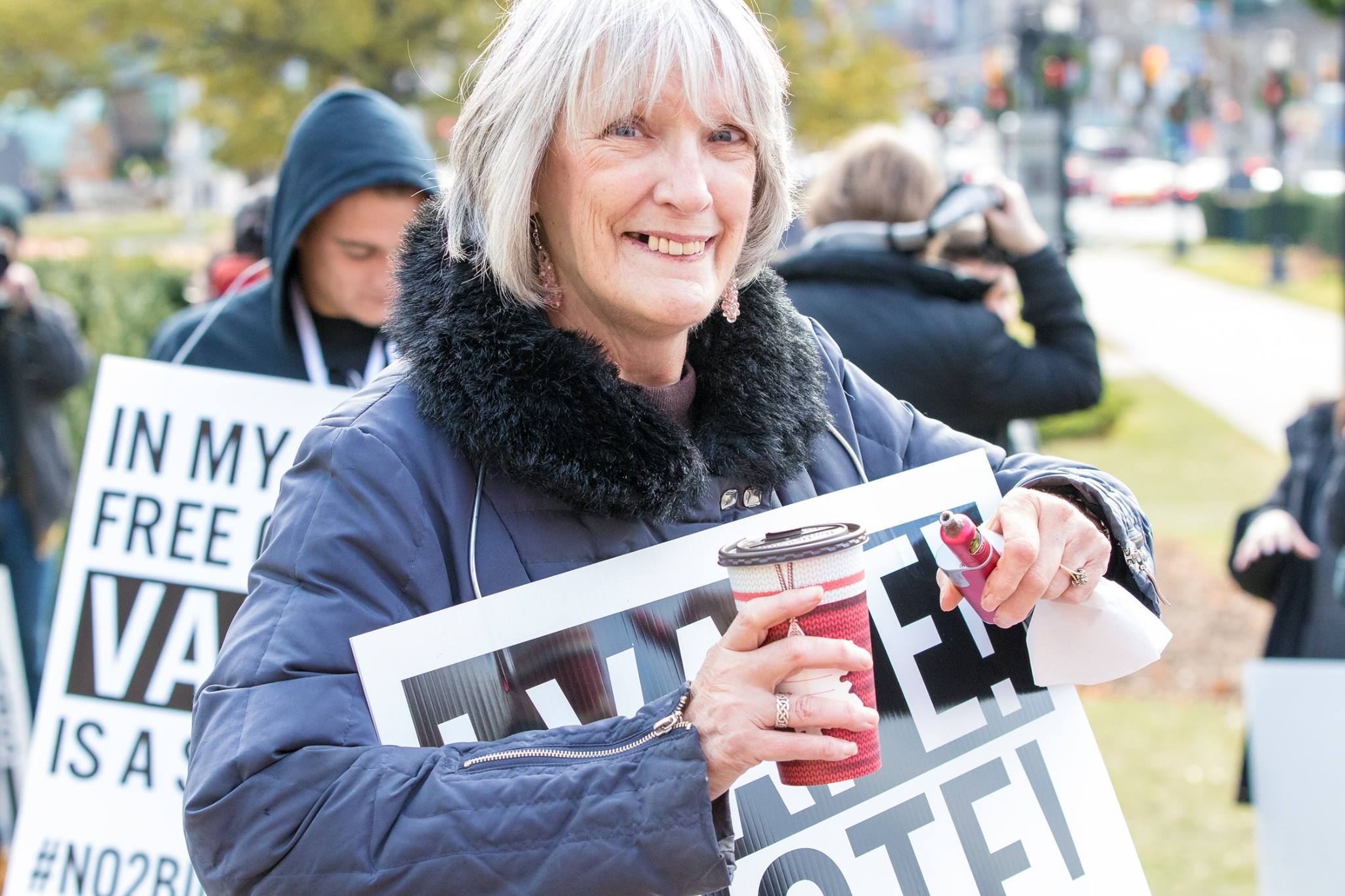 marion burt vape protest